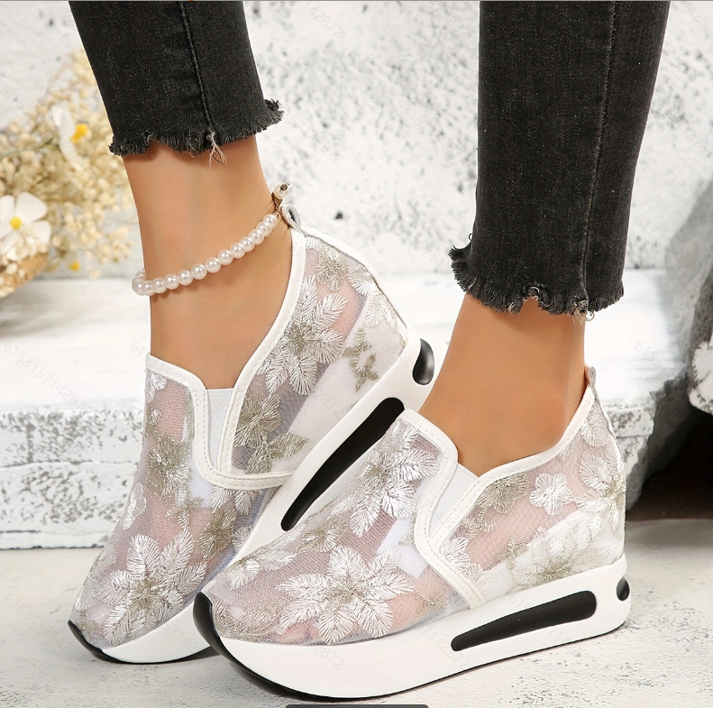 Running Gear Ladies - Dantel düz platform kadın spor ayakkabılar