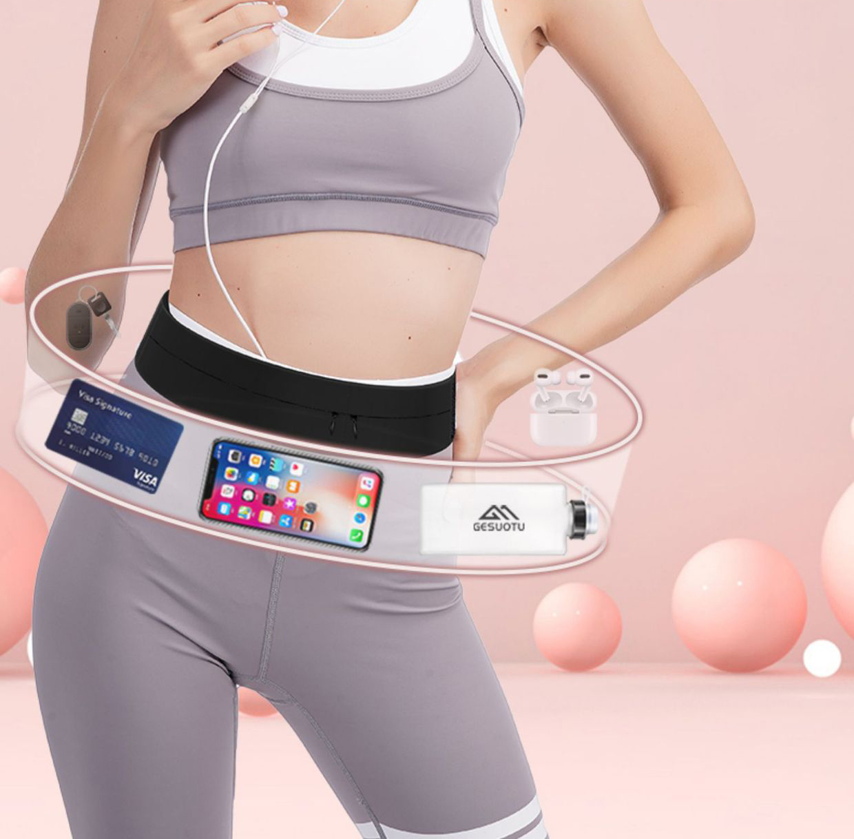 Su şişesi ile koşu kemeri bel  - Running Gear To Hold Phone incelemesi ve fiyatı